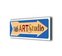 Art Studio Sign | Arrow Right Signage | Outdoor Weatherproof Decorative Signage | Durable Rustproof Plaque | Cusiness Directional Sign