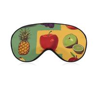 Art Style Fruit Eye Mask, Side Sleeping Mask Light Blindfold Sleeping Mask Nose Pad and Elastic Band for Children Women and Men