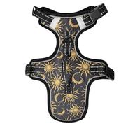 Art Sun Moon Gold Black Reflective Dog Walking Gear for Animal Hiking Essentials Cat Harnesses chalecos para Perros Medium