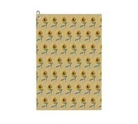 Art Sunflower Printing Golf Towel 24" X 16" With Carabiner Clip Towel Gift The Convenient Cleaning