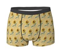 Art Sunflower Printing Men'S Boxer Briefs Stretch Material Moisture Wicking Underwear For Men S-2xl Fit Any Body Black