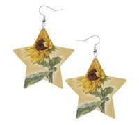 Art Sunflower Women's Fashion Earrings, Celestial Dangle Earrings, Star Shape Jewelry for a Versatile
