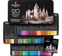 Castle Art Supplies 120 Coloured Pencil Set for artists, featuring 'soft series'