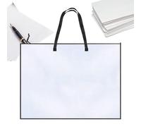 Art Supplies Bag Transparent - Practical Artwork 48 x 63 cm, Clear Folder with Handle for School Children Teachers, Protective Poster Photos Documents , Easy Transport and A
