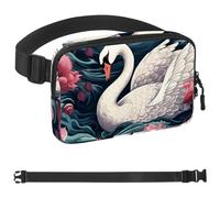 Art Swan Flower-445 Crossbody Fanny Pack for Men&Women,Belt Bag for Travel Casual Walking Running Hiking Cycling, Multicolor, 1.5x9.0x5.9in/4x23x15cm