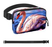 Art Swan Flower-462 Unisex Style Fanny Pack: Fashion Waist Packs, Crossbody Bags Sport Slim Fashionable for Jogging Hiking Hiker Woman Man, Multicolor, 1.5x9.0x5.9in/4x23x15cm