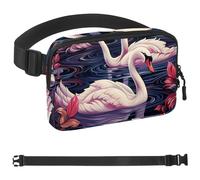Art Swan Flower-489 Unisex Style Fanny Pack: Fashion Waist Packs, Crossbody Bags Sport Slim Fashionable for Jogging Hiking Hiker Woman Man, Multicolor, 1.5x9.0x5.9in/4x23x15cm