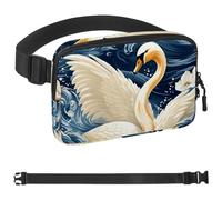 Art Swan Flower-494 Belt Bag for Men and Women Fanny Pack,Belt Bag with Adjustable Strap,Fashion Crossbody Everywhere Belt Bag for Travel Outdoors Running Hiking, Multicolor, 1.5x9.0x5.9in/4x23x15cm