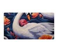 Art Swan Flower-504 Deluxe Kitchen Mats for Floor,Machine Washable & Waterproof, Quick Dry & Non-Slip Floor Comfort Mats with Retro Vintage Design