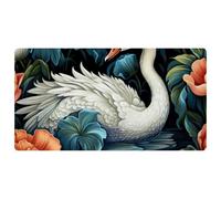 Art Swan Flower-522 Deluxe Kitchen Mats for Floor,Machine Washable & Waterproof, Quick Dry & Non-Slip Floor Comfort Mats with Retro Vintage Design