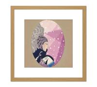 Art Taste Beauty French Magazine Cover 8X8 Inch Square Wooden Framed Wall Art Print Picture with Mount Artery8 Light Oak One Size