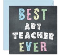 Art Teacher Appreciation Card - Best Art Teacher Ever - Thank You Card from Student Pupil, 145mm x 145mm Thankful Cards