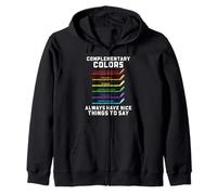 Art Teacher Color Theory Complementary Colors Pencil Humor Zip Hoodie