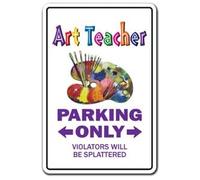 Art Teacher Decal Parking Decals School Artist Painter Instructor Retro Metal Tin Sign 8X12 Inches