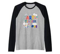 Art Teacher Elements Line Shape Color Raglan Baseball Tee