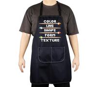 Art Teacher Gift Artist Painters Apron With Pockets Painting Brushes Adjustable Apron For Art Lover Student (color line UK)