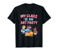 Art Teacher My Class Is An Art Party novelty Bubble Letters T-Shirt