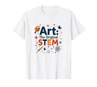 Art Teachers Art The Original STEM Creative Education T-Shirt, Men, White, M
