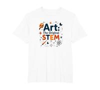 Art Teachers Art The Original STEM Creative Education T-Shirt, Men's Big and Tall, White, 2X Tall