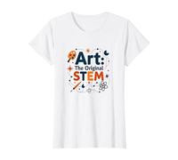 Art Teachers Art The Original STEM Creative Education T-Shirt, Women, White, S