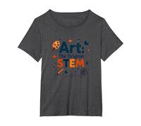 Art Teachers Art The Original STEM Creative Education T-Shirt, Women's Plus, Dark Heather Grey, 4X