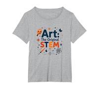 Art Teachers Art The Original STEM Creative Education T-Shirt, Women's Plus, Heather Grey, 5X