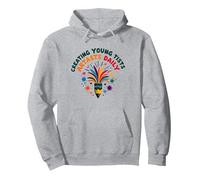 Art Teachers Creating Young Artists Daily Colorful Fun Pullover Hoodie, Adult Unisex, Heather Grey, M