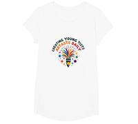 Art Teachers Creating Young Artists Daily Colorful Fun T-Shirt, Girls, White, Medium