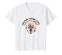 Art Teachers Creating Young Artists Daily Colorful Fun T-Shirt, Kids, White, 10 Years