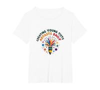 Art Teachers Creating Young Artists Daily Colorful Fun T-Shirt, Women's Plus, White, 1X
