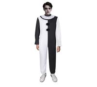 Art The Clown Costume for Adults, Black White Men and Women Scary Killer Clown Cosplay Jumpsuit Halloween Terrifying Horror Outfit Dress Up Full Set