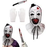 Art the Clown Mask Adults, Terrifier Mask Scary Killer Halloween Cosplay