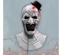 Art the Clown Mask, Terrifier Costume Accessory, Scary Mask for Adults, Halloween Cosplay Prop, Full Head Costume for Horror Enthusiasts, 48x32x26 cm