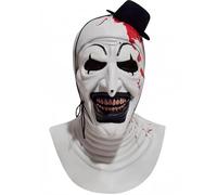 Art The Clown Mask Terrifier Full Head Latex Scary Killer Clown Mask Halloween Cosplay Costume For Adults(Bloody)