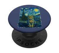 Art - The Staring Cat Van Gogh PopSockets Adhesive PopGrip
