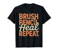 Art Therapist Brush Pencil Heal Repeat Daily Routine Therapy T-Shirt
