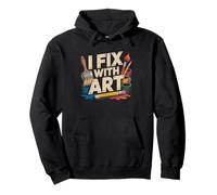Art Therapist Paintbrush Heart Illustration Fix Therapy Pullover Hoodie