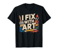 Art Therapist Paintbrush Heart Illustration Fix Therapy T-Shirt