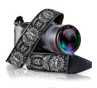 Art Tribute Camera Strap Royal Silver & Black Woven for All DSLR Camera. Embroidered Elegant Universal Neck & Shoulder Strap, Unique Pattern, Best Stocking Stuffer for Men & Women Photographers