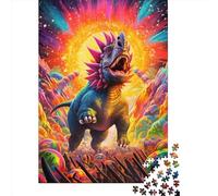 Art Triceratops Jigsaw Puzzles Puzzle for Adults Kids. 1000 Piece Whimsical Challenge Toy Educational Game Home Decoration for Educational Games Gifts 1000pcs (38x26cm)