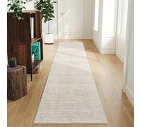Art&Tuft Non-Slip Runner Rug - 2x10 Runner Rug Washable Low-Pile Rugs Runners, Soft Distressed Carpet Runner for Bedroom Bathroom Kitchen Laundry Living Room, Beige
