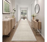 Art&Tuft Non-Slip Runner Rug - 2x12 Runner Rug Washable Low-Pile Rugs Runners, Soft Distressed Carpet Runner for Bedroom Bathroom Kitchen Laundry Living Room, Beige