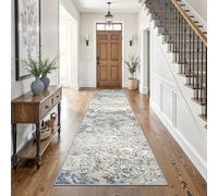 Art&Tuft Runner Rug 2'6x10' - Anti-Slip Backing Abstract Hallway Rug, Stain Resistant Kitchen Rugs, Foldable Machine Washable Area Rug(TPR18-Blue, 2'6x10')