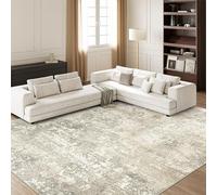 Art&Tuft Washable Rug, Anti-Slip Backing Abstract 8x10 Rug, Stain Resistant Rugs for Living Room, Foldable Machine Washable Area Rug (TPR53-Sand, 8'x10')