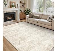 Art&Tuft Washable Rug, Anti-Slip Backing Abstract Area Rugs, Stain Resistant Rugs for Living Room, Foldable Machine Washable Area Rug(01-Beige, 5'x7')