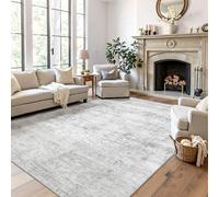 Art&Tuft Washable Rug, Anti-Slip Backing Abstract Area Rugs, Stain Resistant Rugs for Living Room, Foldable Machine Washable Area Rug(6'x9', 01-Grey)