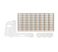 ART TWIST HOME Hot Wheels Storage | Wooden Display Shelves with 80 Compartments | Wall Display Cabinet 78,5cm x 40cm x 4cm for Collectables Model Car or Mini Figure (LKW K01BL)