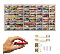 ART TWIST HOME Hot Wheels Storage | Wooden Display Shelves with 80 Compartments | Wall Display Cabinet 78,5cm x 40cm x 4cm for Collectables Model Car or Mini Figure (Shelf without Motif)