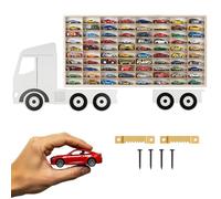 ART TWIST HOME Hot Wheels Storage | Wooden Display Shelves with 80 Compartments | Wall Display Cabinet 78,5cm x 40cm x 4cm for Collectables Model Car or Mini Figure (LKW 003BL)