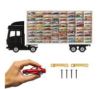 ART TWIST HOME Hot Wheels Storage | Wooden Display Shelves with 80 Compartments | Wall Display Cabinet 78,5cm x 40cm x 4cm for Collectables Model Car or Mini Figure (LKW 002CL)